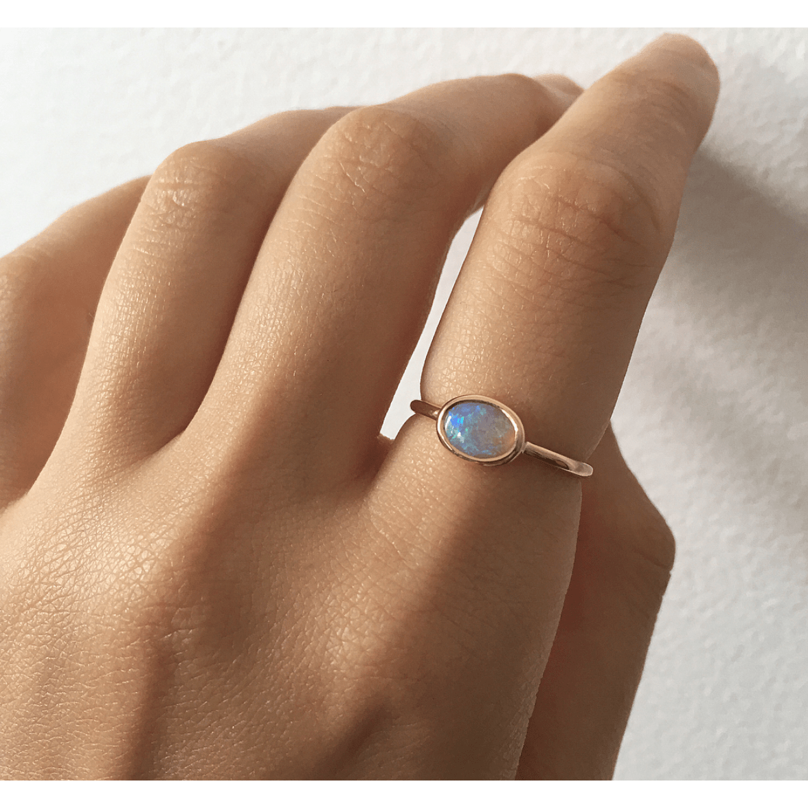 Fade to Black RINGS Oval Bezel Opal Ring