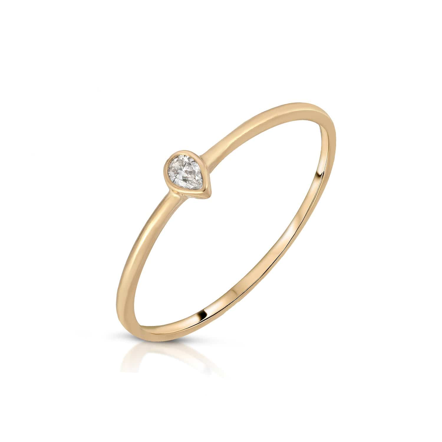 Curated Los Angeles RINGS Pear Shape Diamond Yellow Gold Ring