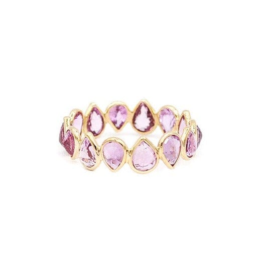 SUNDAR RINGS Pear Shaped Sapphire Bezel Set Eternity Ring