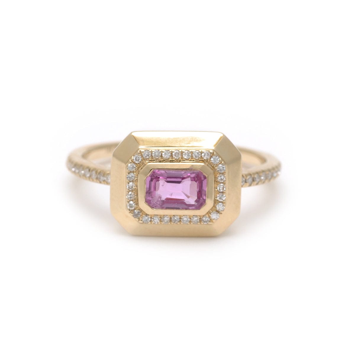 Amazing Grace RINGS Pink Sapphire and Diamond Half Eternity Statement Ring