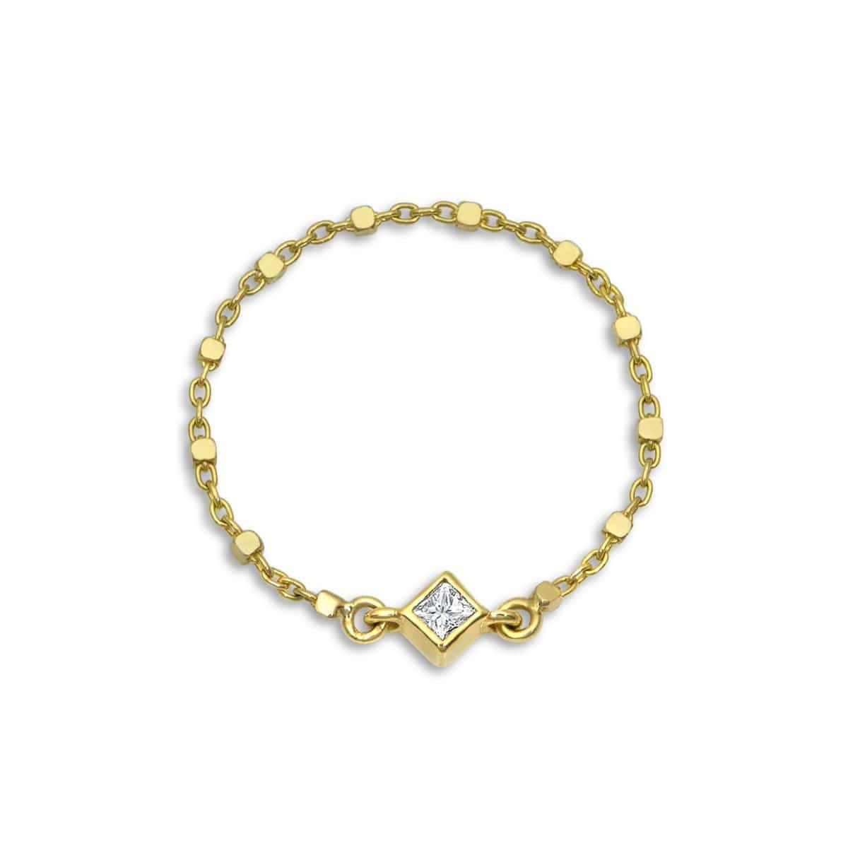 Ziba Zidehsarai RINGS Princess Cut Diamond Chain Ring