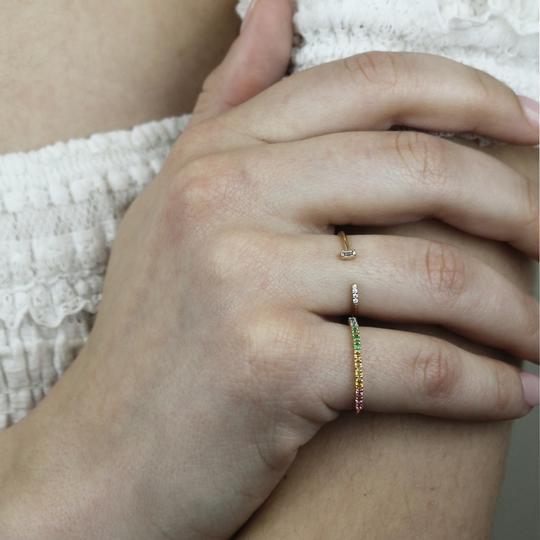 Curated Los Angeles RINGS Rainbow Gemstone Half Eternity Ring