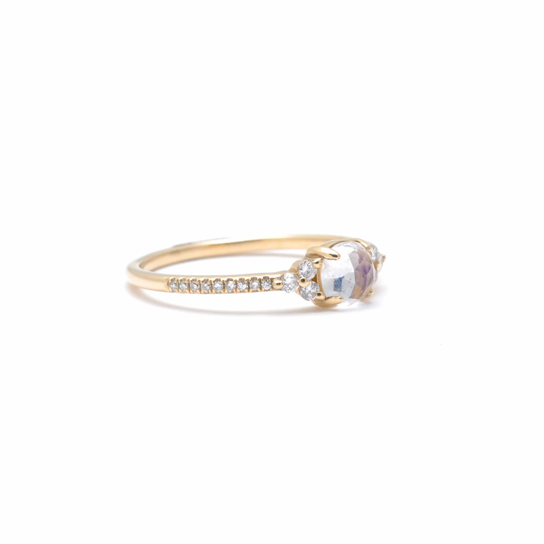 Amazing Grace RINGS Rainbow Moonstone Diamond Cluster Ring