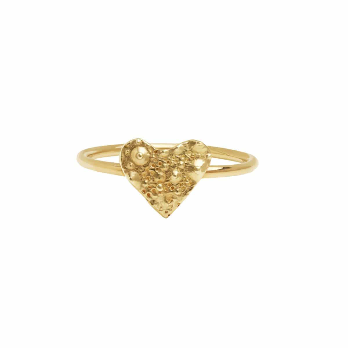CAITLIN NICOLE JEWELRY RINGS Sea Urchin Texture Gold Heart Ring