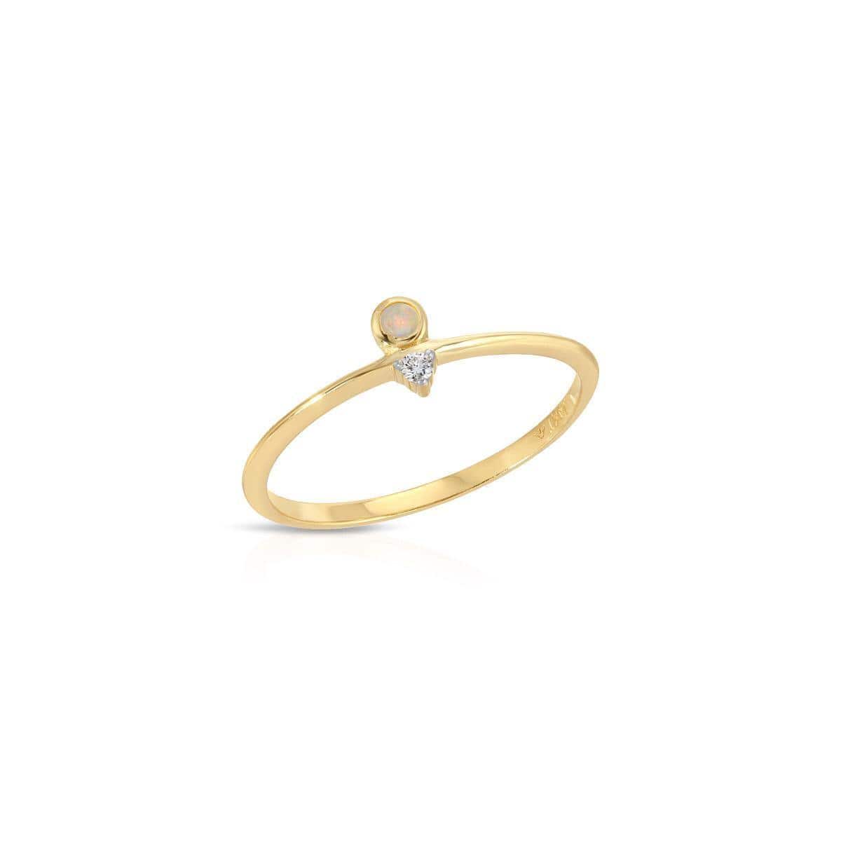 Curated Los Angeles RINGS Stacked Opal Diamond Ring