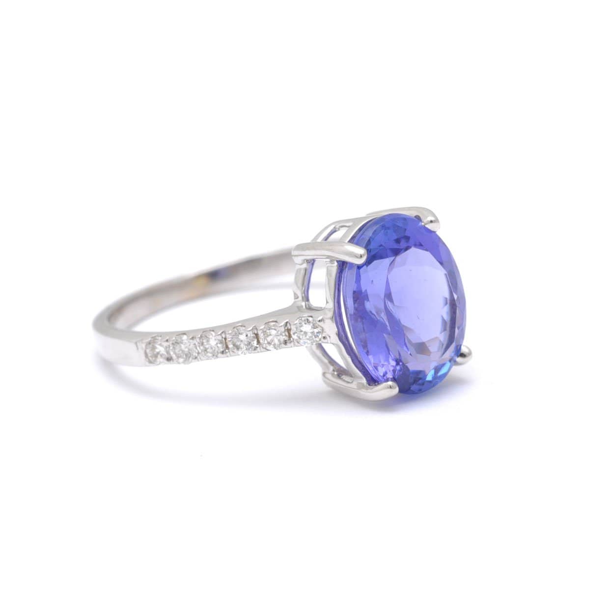 SUNDAR RINGS Tanzanite Diamond Pave Engagement Ring