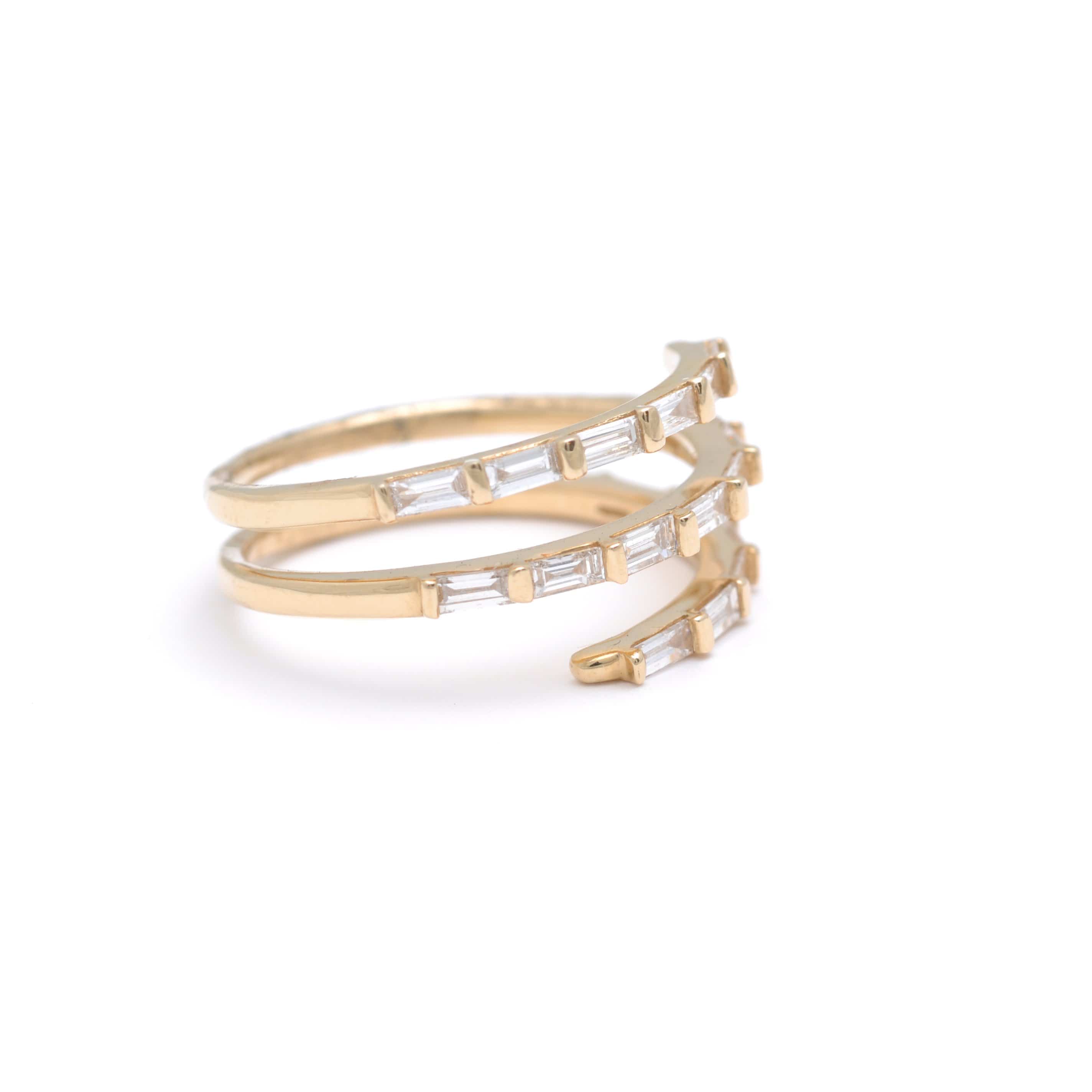 Amazing Grace RINGS Triple Wrap Baguette Diamond Coil Ring