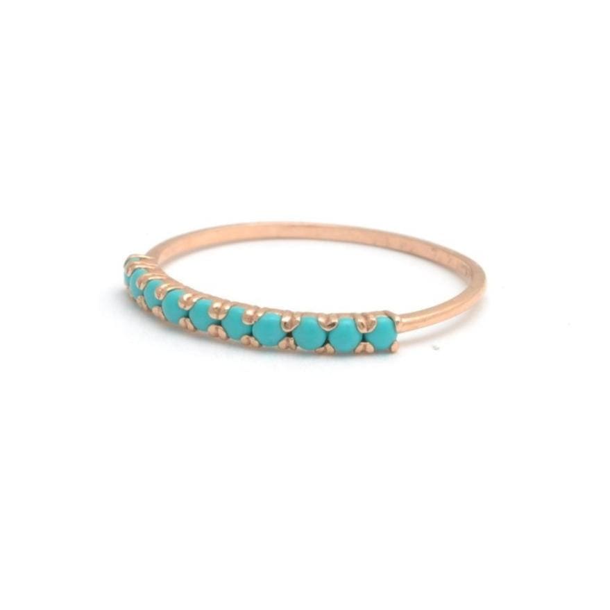 Amazing Grace RINGS Turquoise Pave Half Eternity Rose Gold Ring