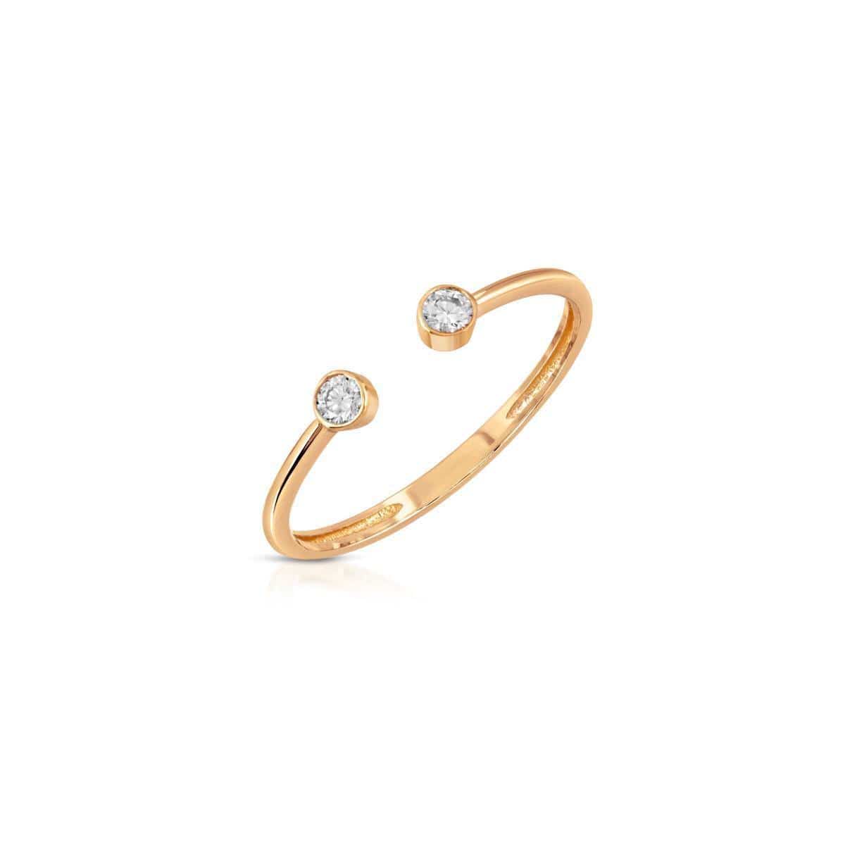Curated Los Angeles RINGS White Diamond Bezel Open Cuff Ring