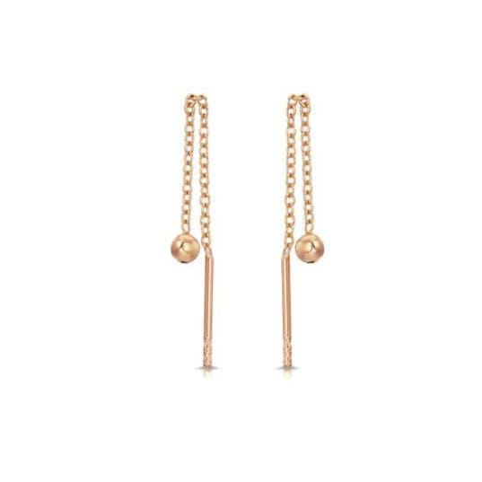 Rose Gold Bead Threader Earrings