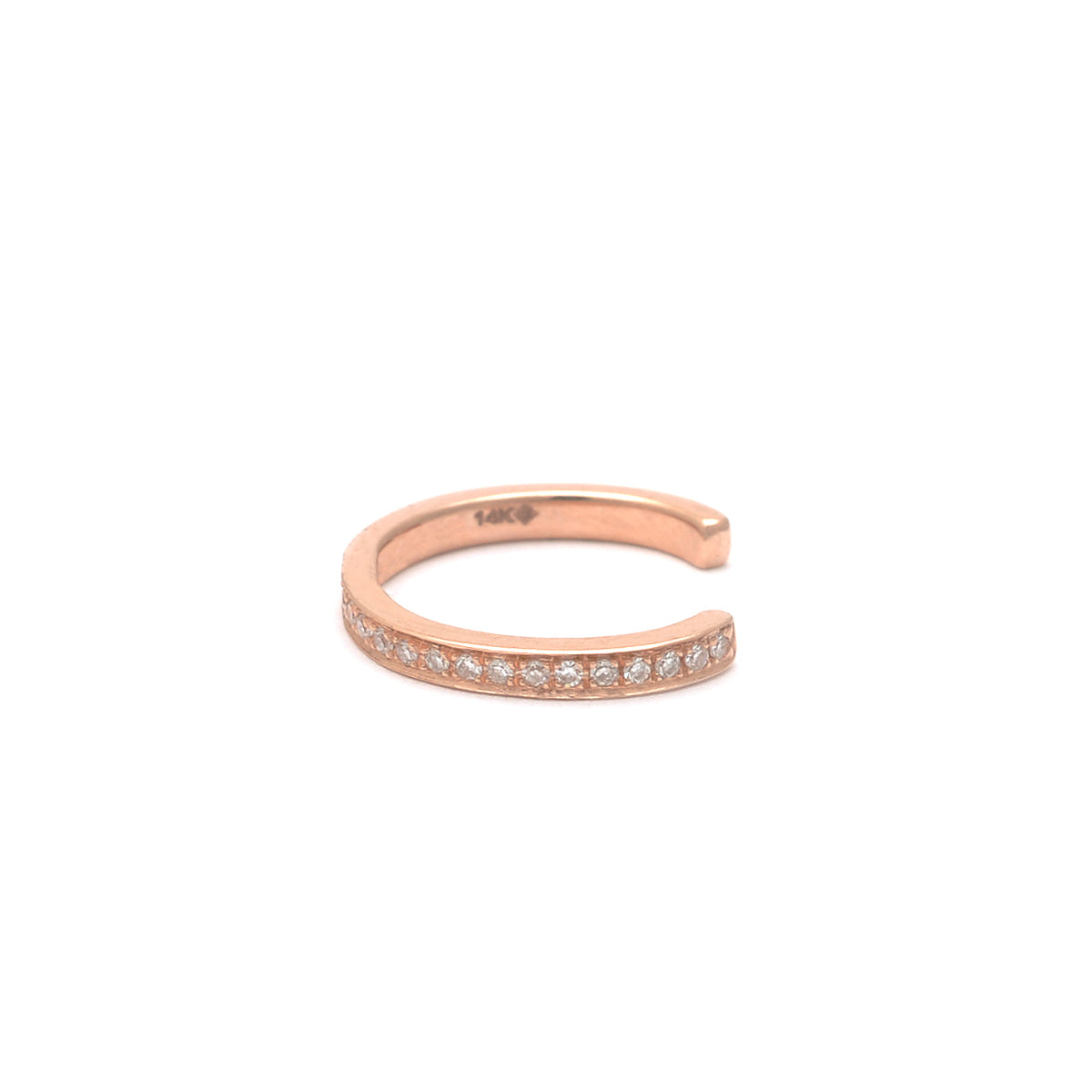French Pave Diamond Ear Cuff 14K