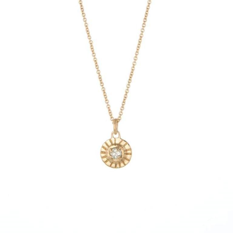 Diamond Solitaire Yellow Gold Necklace