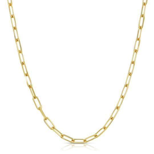 Paper Clip Link Yellow Gold Chain