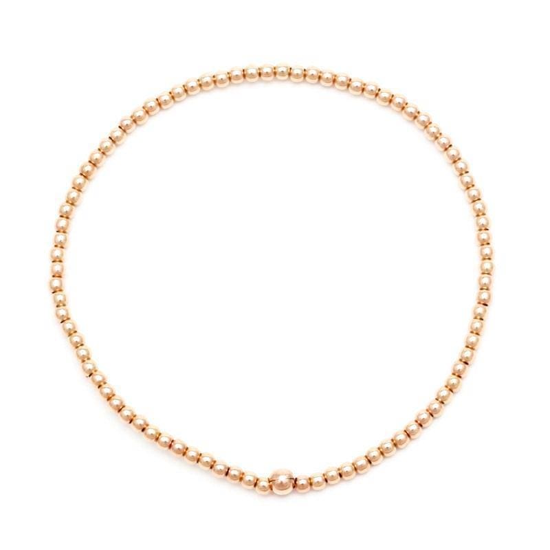 Karen Lazar 2mm Rose Gold Bead Layering Bracelet - Curated Los Angeles