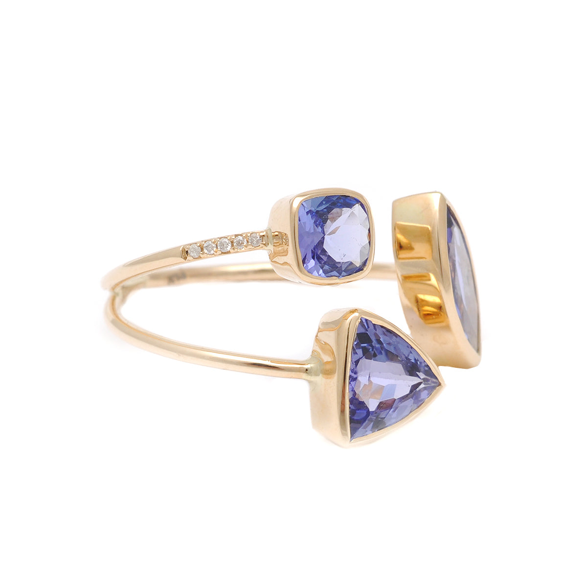 Triple Cuff Tanzanite Diamond Ring