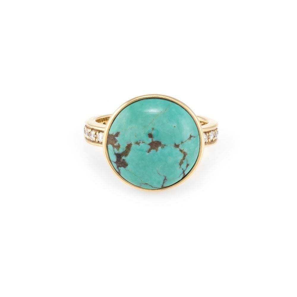 Diamond Turquoise Gold Cocktail Ring