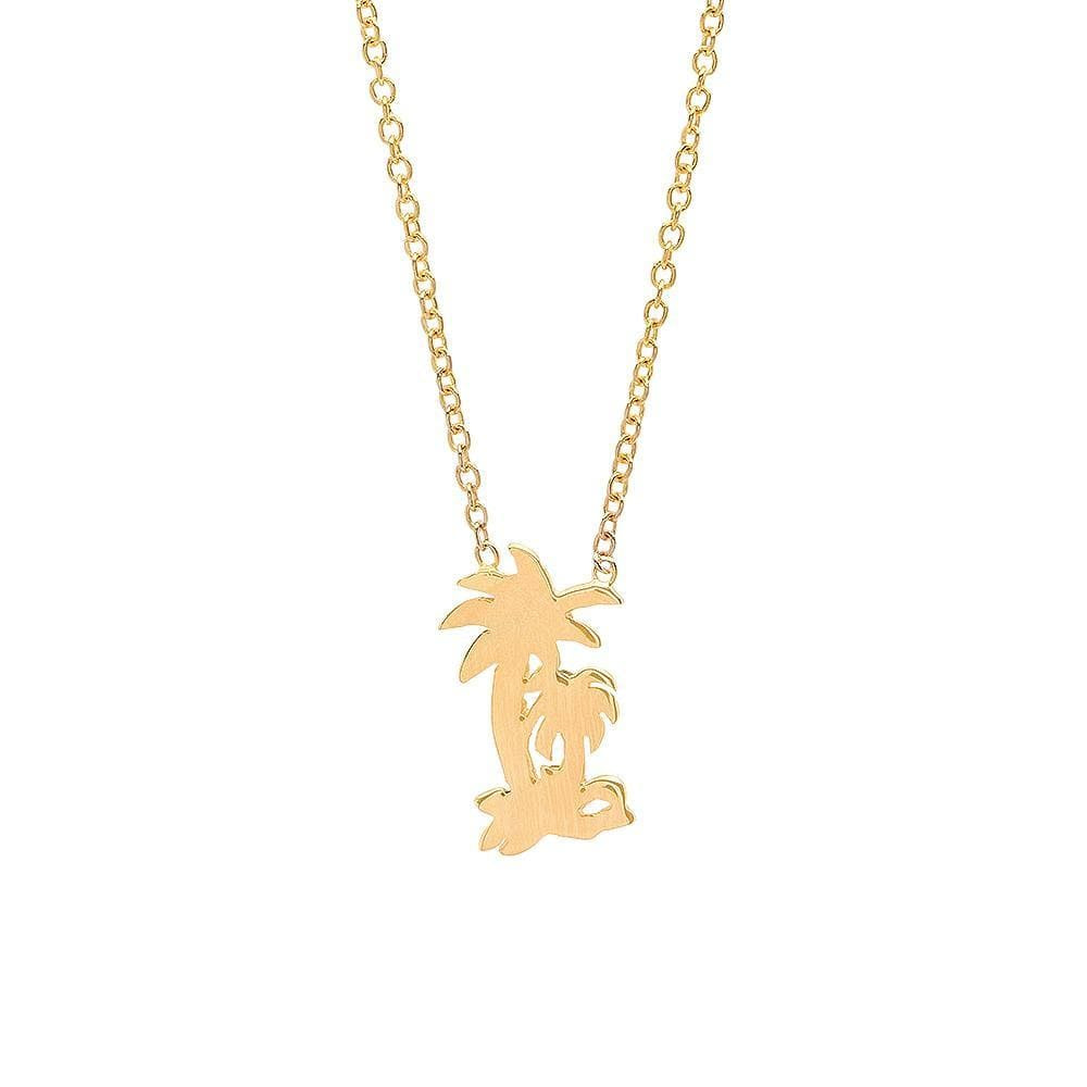 Two Palm Tree Yellow Gold Pendant Caitlin Nicole