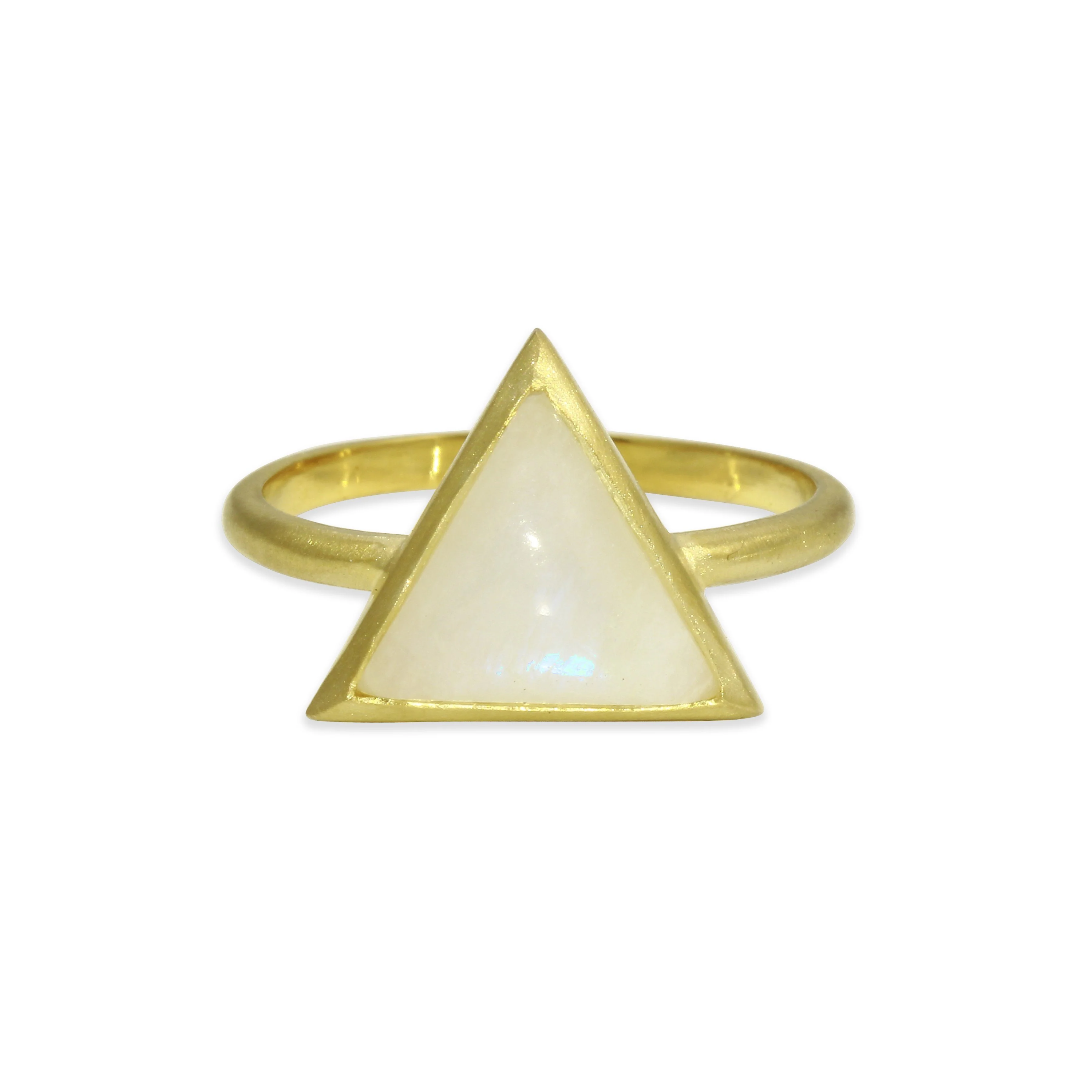 Triangle Rainbow Moonstone Ring