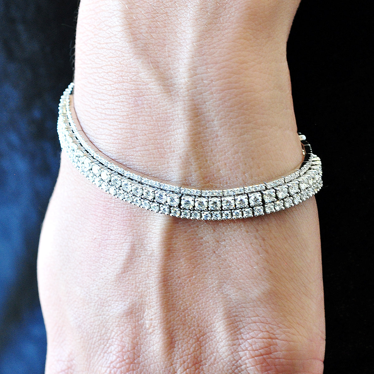14K Round Cut Diamond Tennis Bracelet