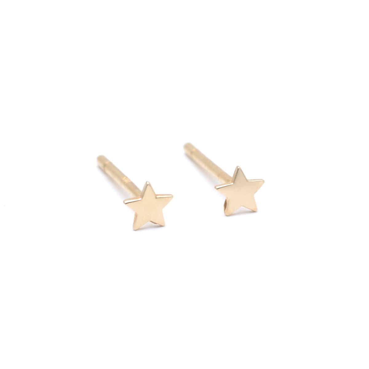 Tiny Star Yellow Gold Studs Curated Los Angeles