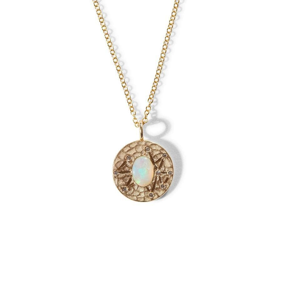 Constellation Diamond Opal Medallion Necklace